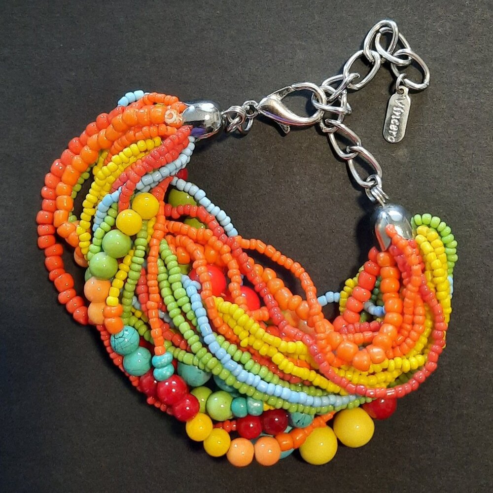Vincero multi-coloured bead bracelet